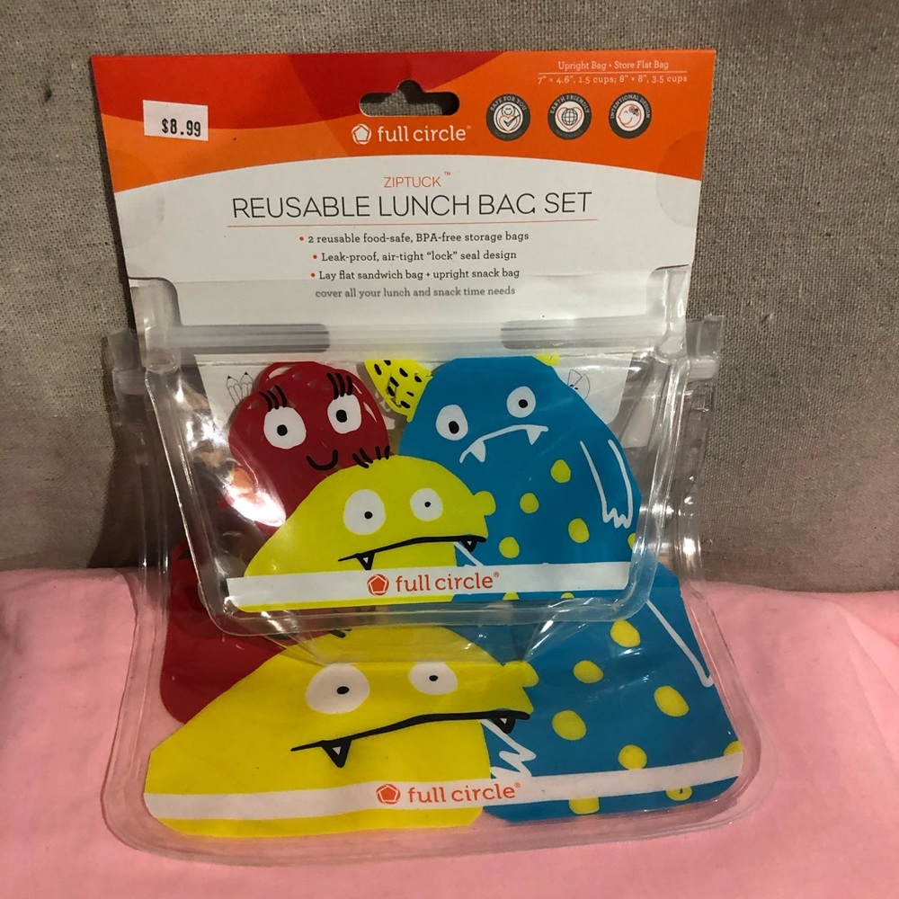 Full Circle Animal zip tuck kids reusable sandwich bags